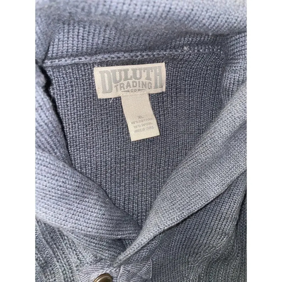 Duluth Trading Company Men's Size XL Gray Brigadier Shawl Collar Sweater Wool‎ - Picture 2 of 4